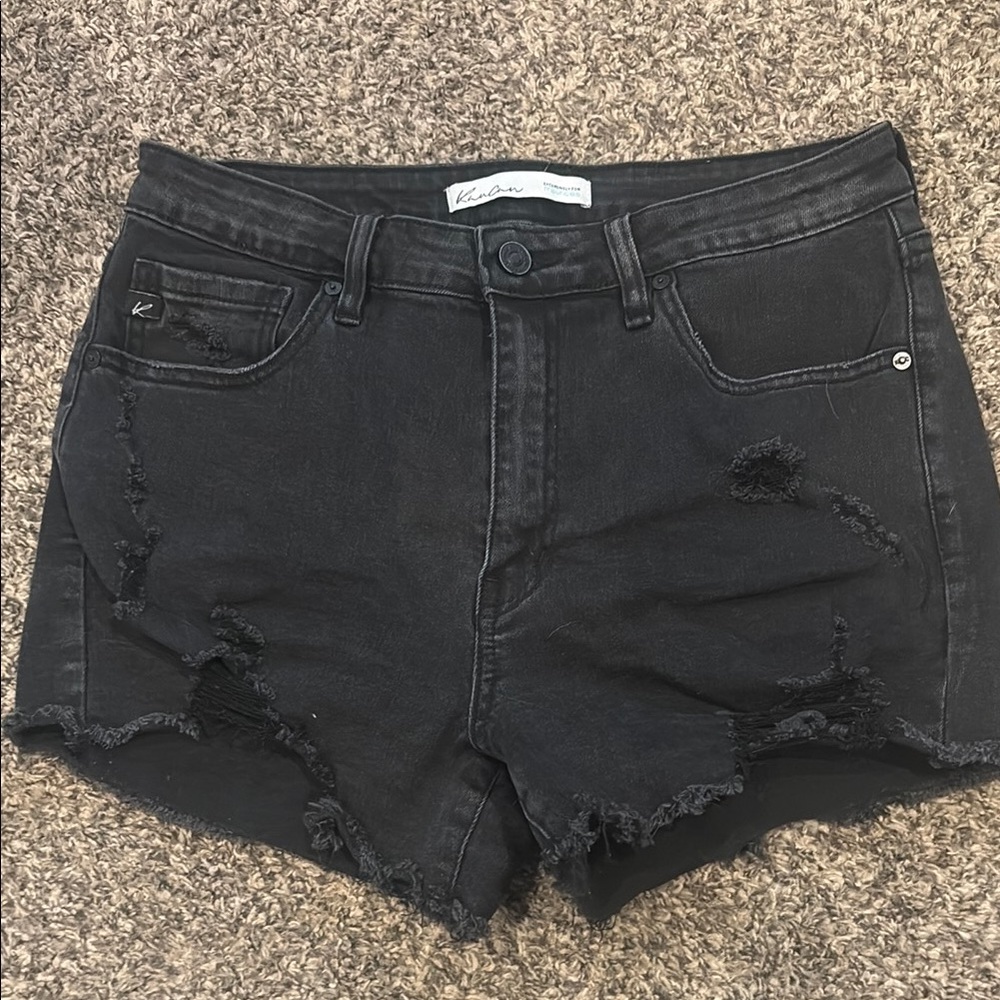 Women’s Kancan black jean shorts- barley worn